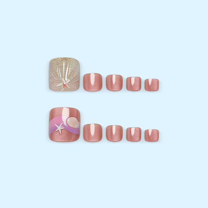 Nail art set with maritime motifs and glitter accents Kalsten