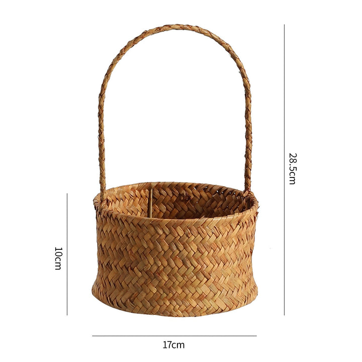Handwoven Natural Fiber Carrying Basket Kalsten