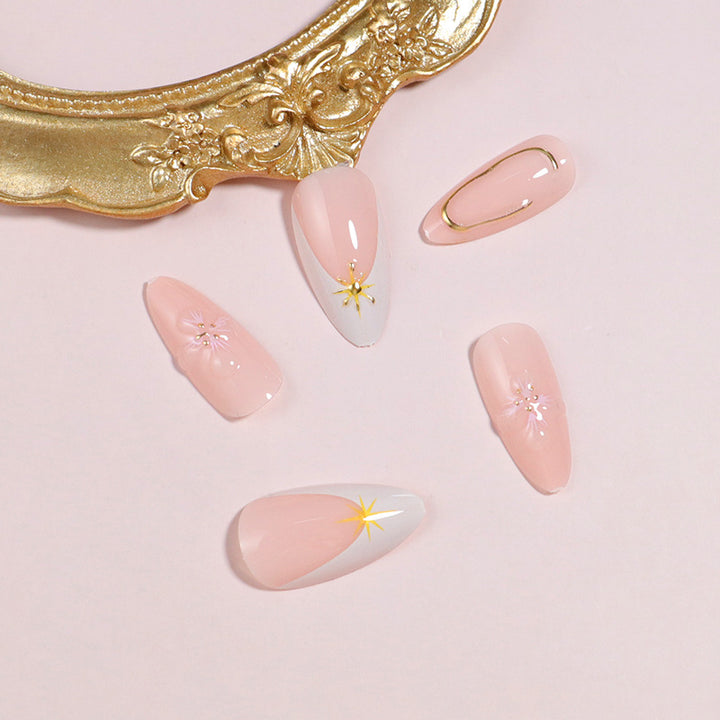 Decorative Press-On Nail Set with Star Accents Kalsten