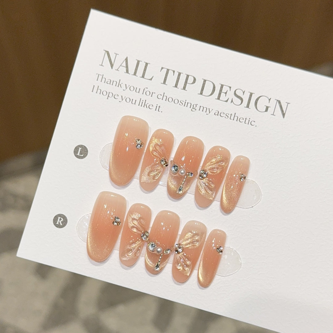 Artificial nail tips with elegant floral details Kalsten
