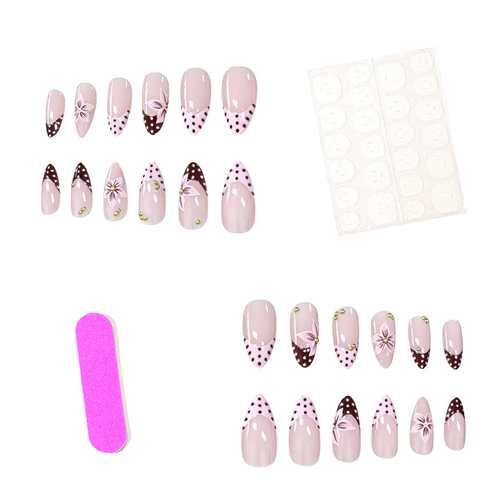 Floral Accent Stiletto Nail Art Enhancements Kalsten