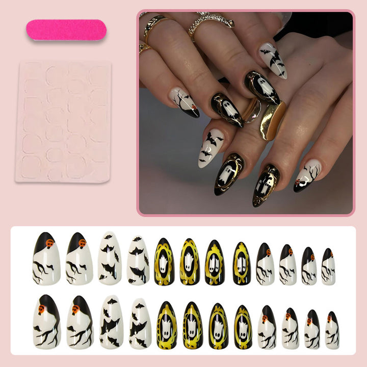 Art nail set with unique spooky designs Kalsten