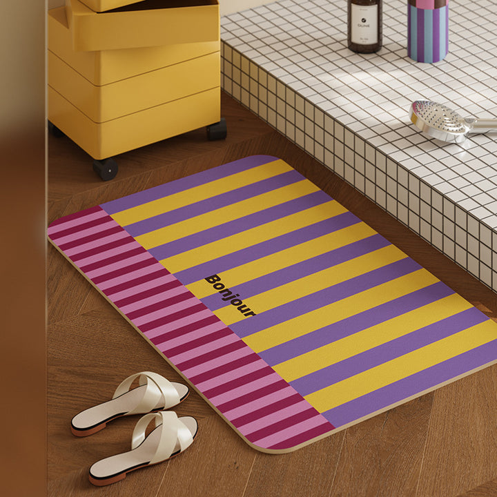 Colorful Striped Bath Mat Kalsten