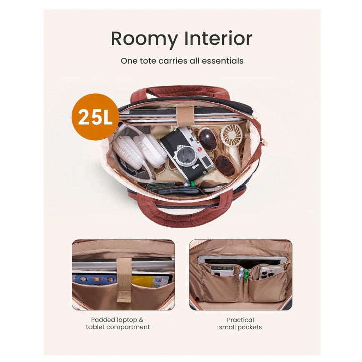 Multifunctional tote bag with padded interior and many compartments Kalsten
