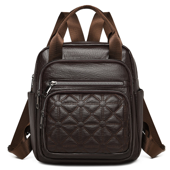 Quilted Leather Multi-Functional Backpack