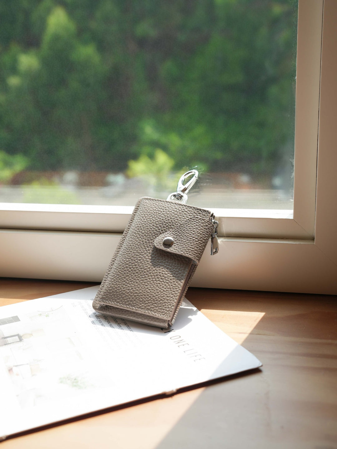 Premium Zippered Leather Card Holder