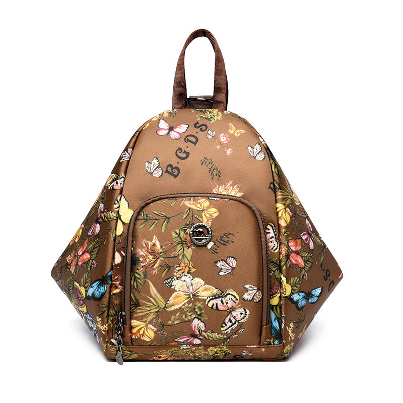 Floral Print Triangular Backpack