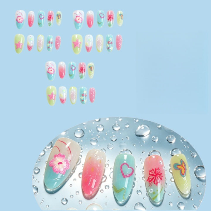 Artistic Ocean-Inspired Press-On Nail Set Kalsten