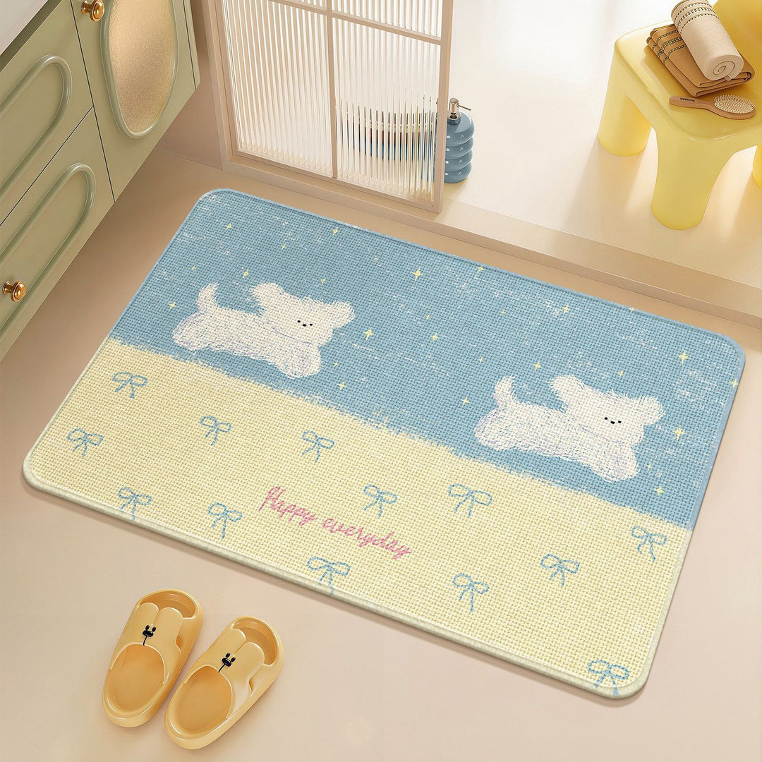Floral Themed Bathroom Rug Kalsten
