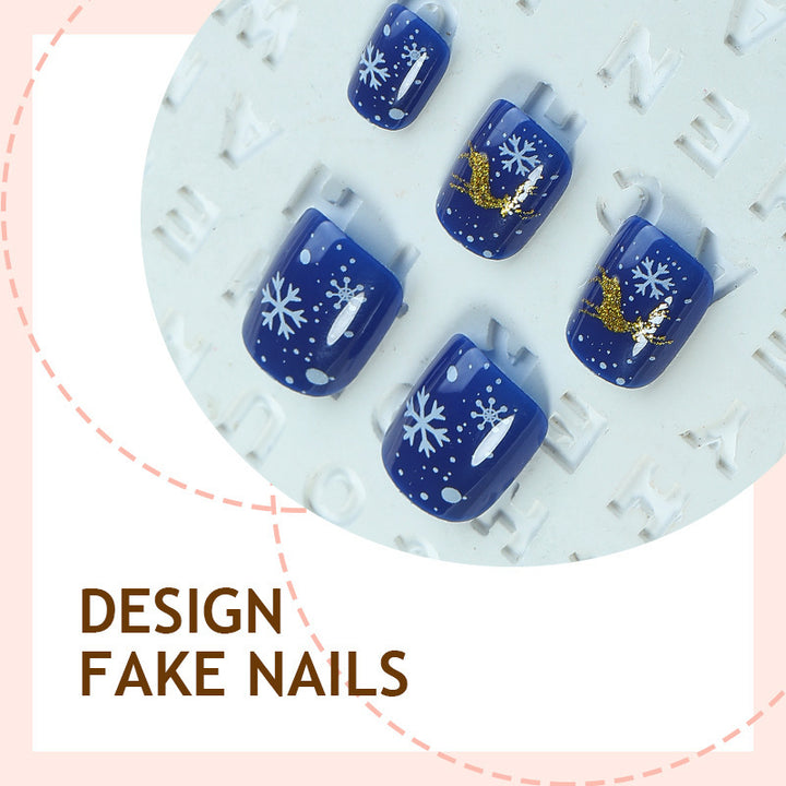 Artificial nail set with festive snowflake design Kalsten