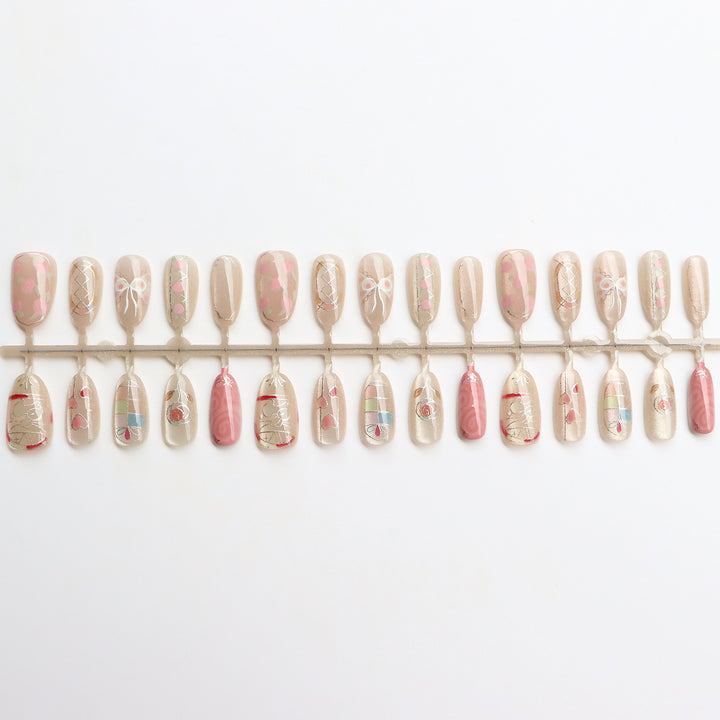 Decorative Press-On Nail Art Set with Artistic Designs Kalsten