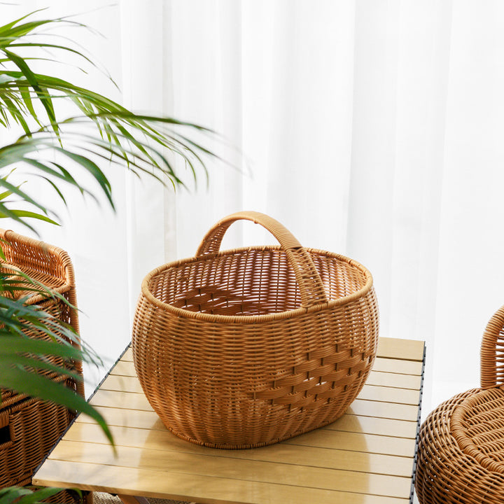 Handwoven Storage Basket with Handle Kalsten