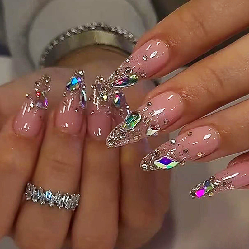 Stiletto Shaped Press-On Nail Set with Glitter Accent Kalsten
