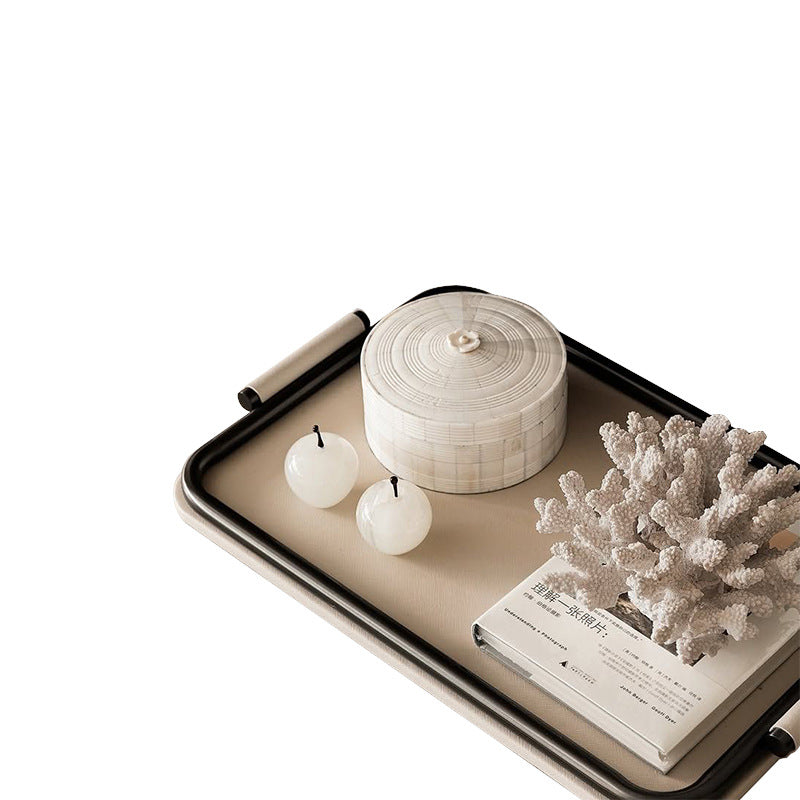 Decorative Serving Tray with Unique Floral Handles