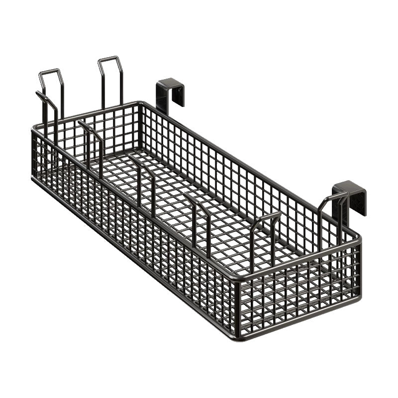 Window-Rail Hanging Shoe Storage Basket with Ventilated Grid and Adjustable Clamp Hooks