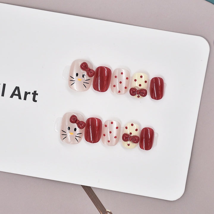 Glamorous Heart-Themed Press-On Nail Set Kalsten
