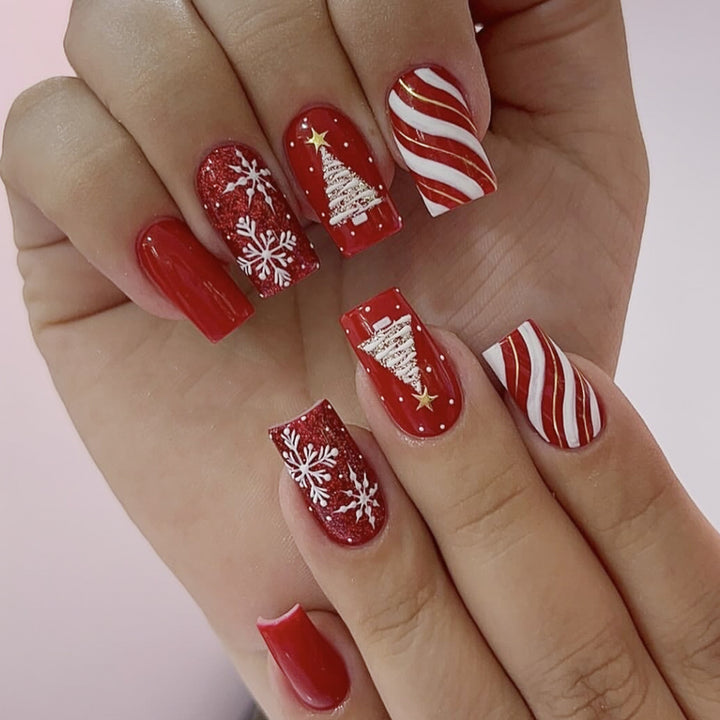 Festive Winter-Themed Nail Art Set Kalsten