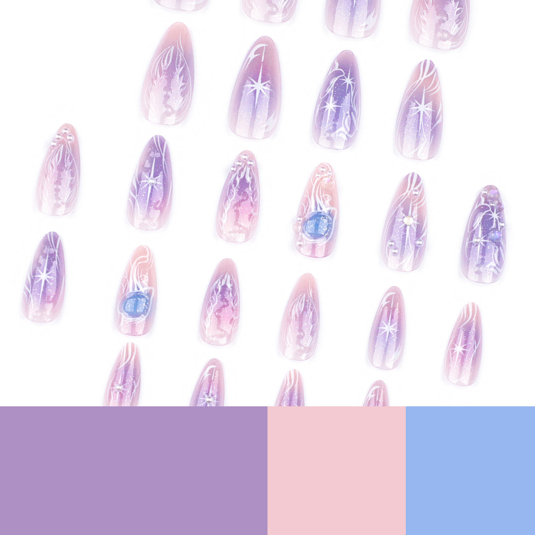 Artful nail extensions in an elegant design with gloss accents Kalsten