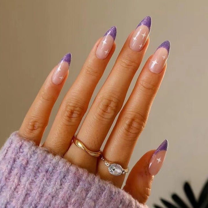 Artistic stiletto nails with glitter design Kalsten