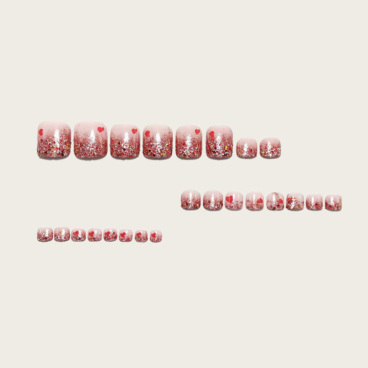 Nail art with sparkling hearts Kalsten