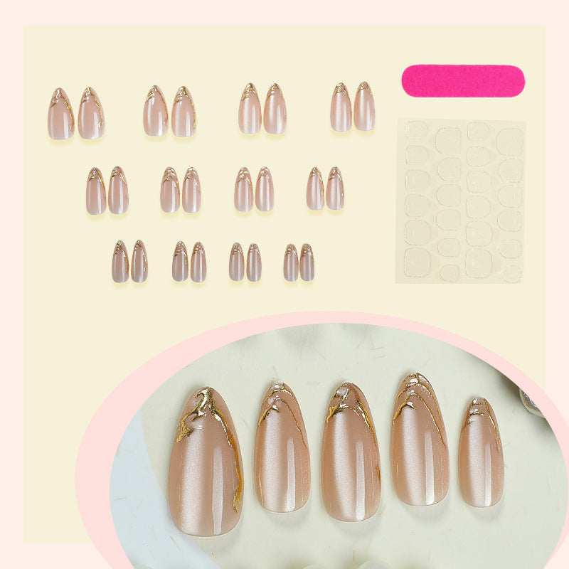 Elegant Marble Effect Press-On Nail Set Kalsten