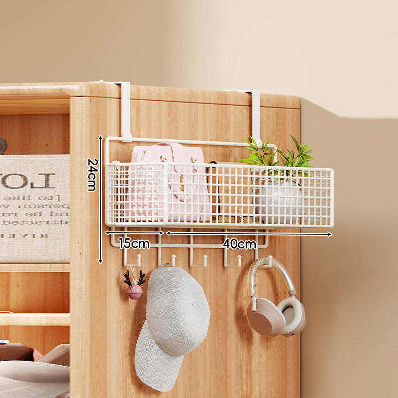 Over-the-Door Multi-Tier Metal Grid Hanging Storage Organizer