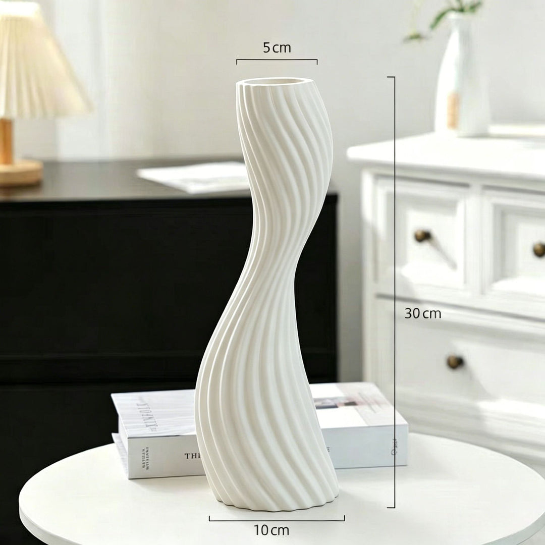 Elegant Twisted Ceramic Vase