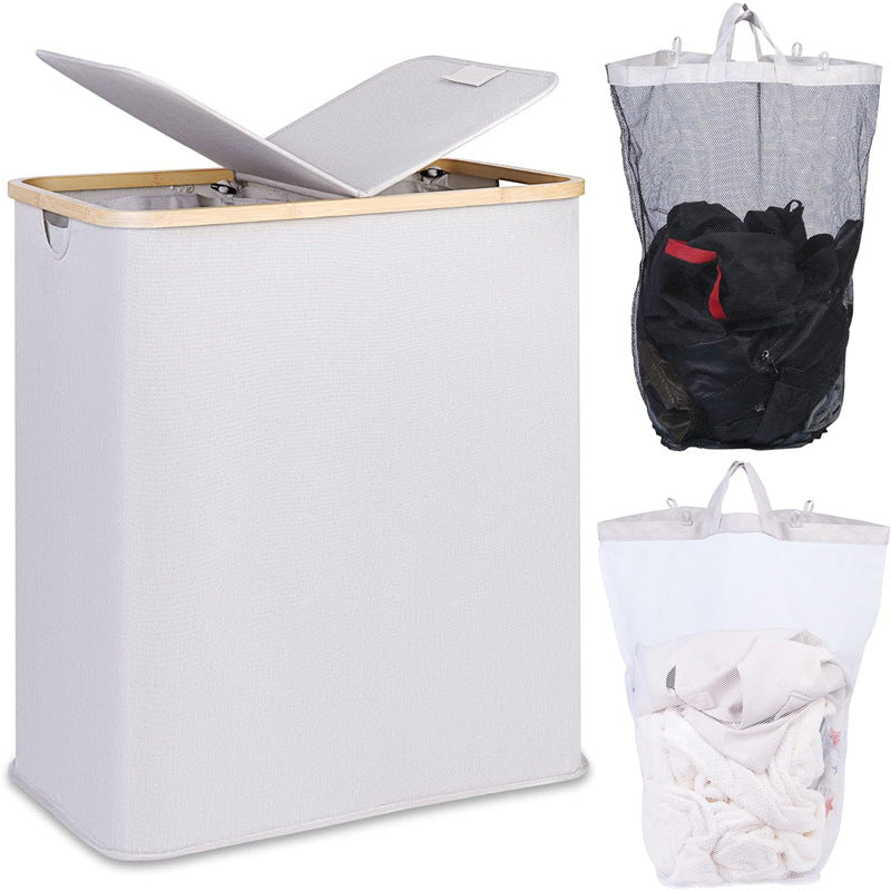 Laundry basket with lid and shelf table Kalsten