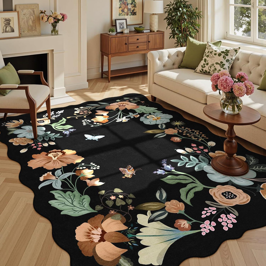 Floral Print Area Rug