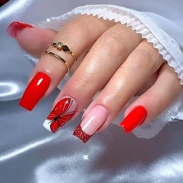 Artistic Butterfly Press-On Nail Art Kalsten