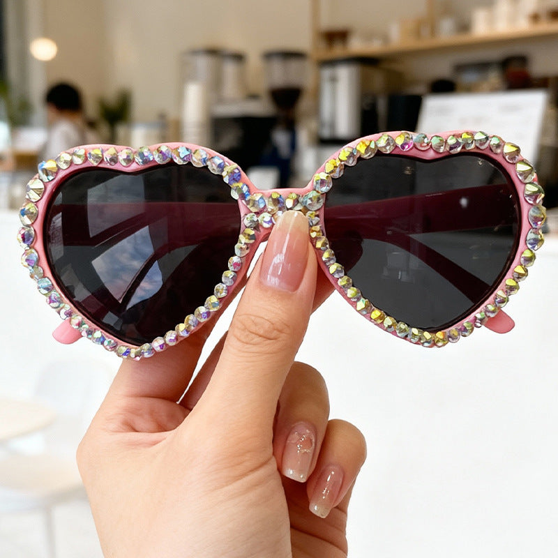 Heart-Shaped Rhinestone-Embellished Sunglasses Kalsten