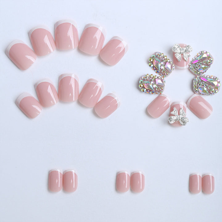 Elegant Gel Nails with Glitter Stone Kalsten