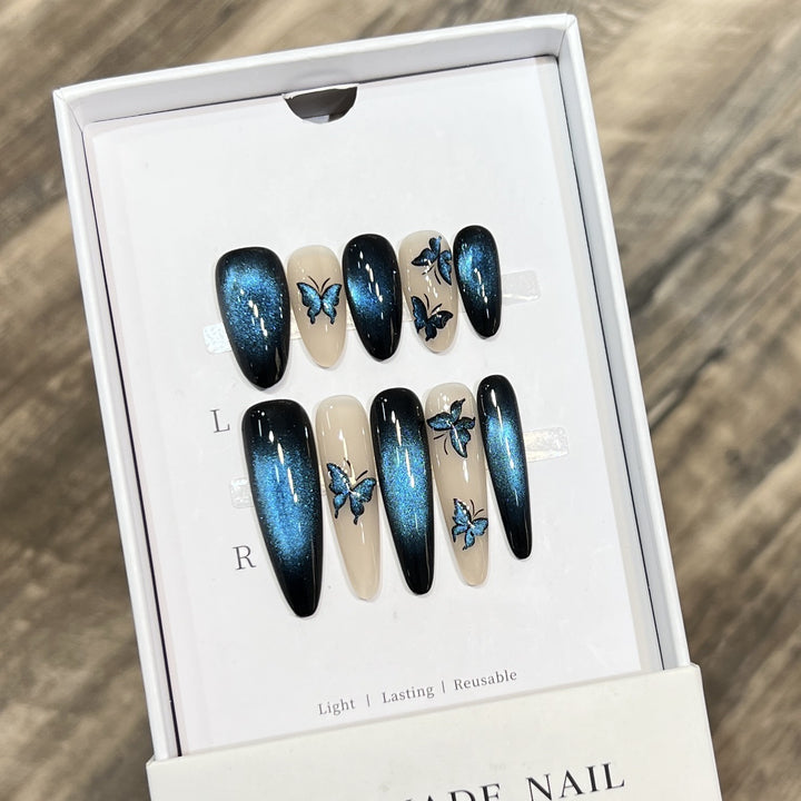 Artistic Butterfly-Accent Press-On Nail Set Kalsten