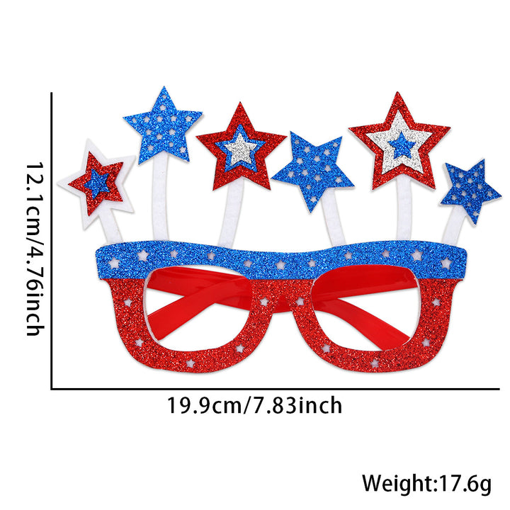 Unisex glitter glasses with USA lettering and round frame party glasses Kalsten