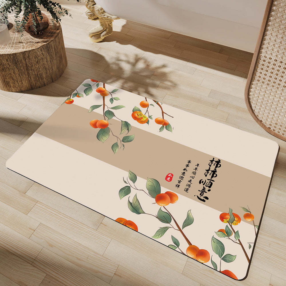 Artistic Floral Bath Mat Kalsten