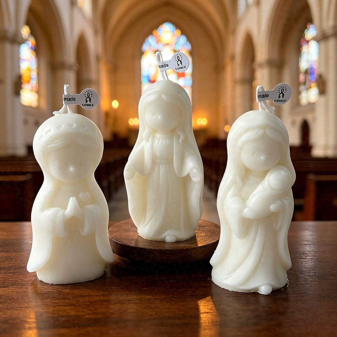 Sculptural Virgin Mary Candle Holder