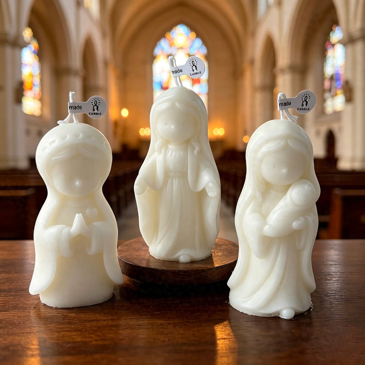 Sculptural Virgin Mary Candle Holder