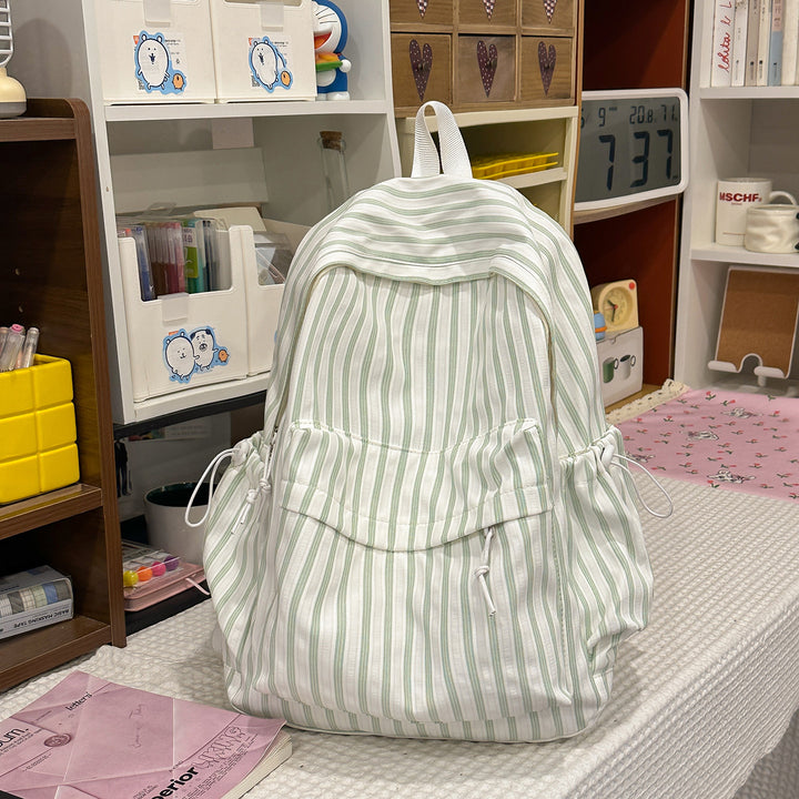 Chic Striped Canvas Backpack Kalsten