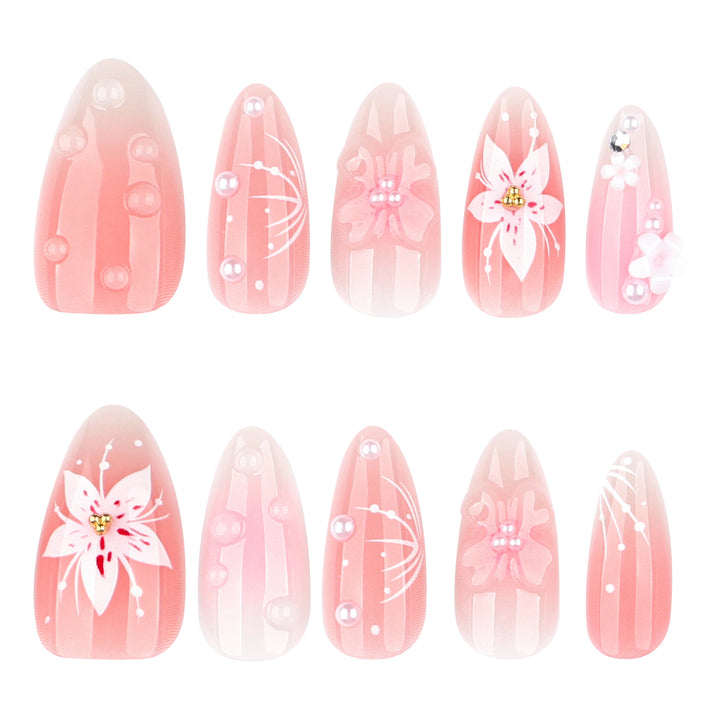 Artistic and creative nail extensions with floral accents Kalsten