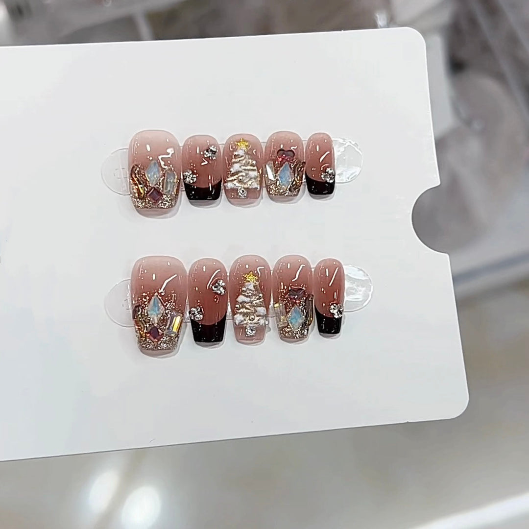 Artistic Holiday-Themed Press-On Nail Set Kalsten