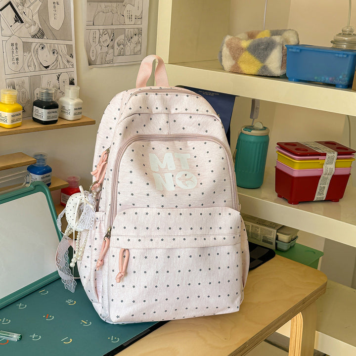 Stylish Polka Dot Printed Backpack Kalsten