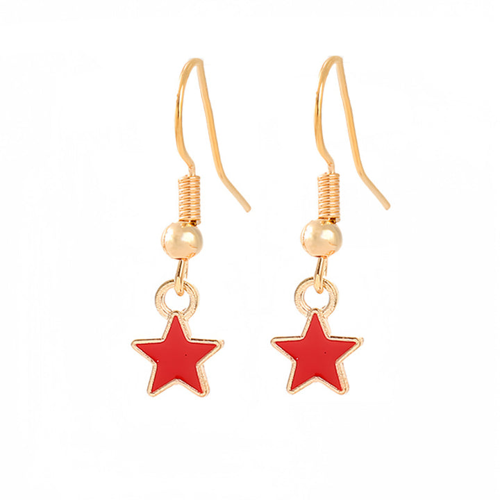 Women nan enamel horseshoe earrings with star motif and fishhook closure Kalsten