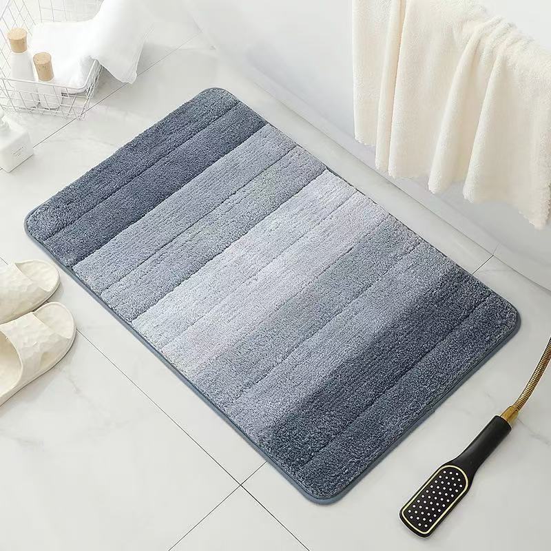 Plush Soft Striped Bath Mat
