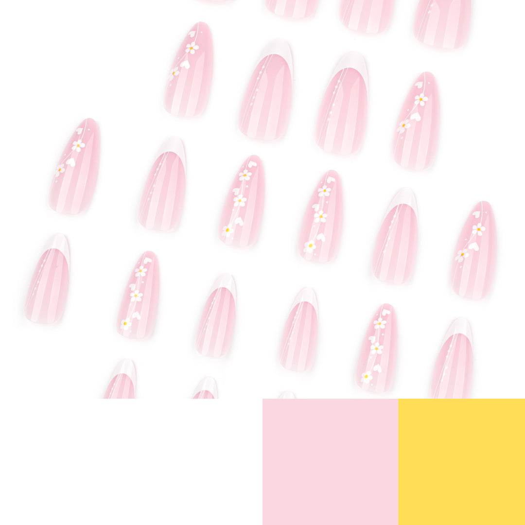 Artful Nail Extensions with Delicate Floral Patterns Kalsten
