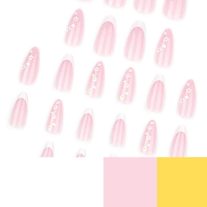 Artful Nail Extensions with Delicate Floral Patterns Kalsten