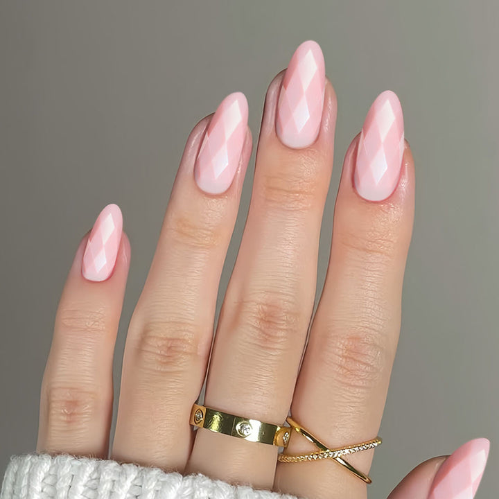 Premium Glossy Diamond-Shaped Press-On Nails Kalsten