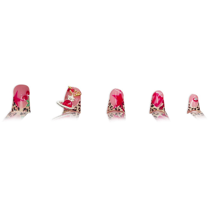 Artistic Leopard Print Press-On Nail Art Kalsten