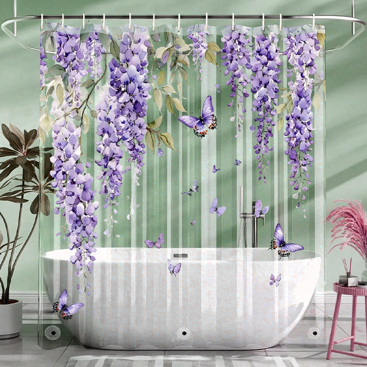Floral Wisteria Shower Curtain Kalsten