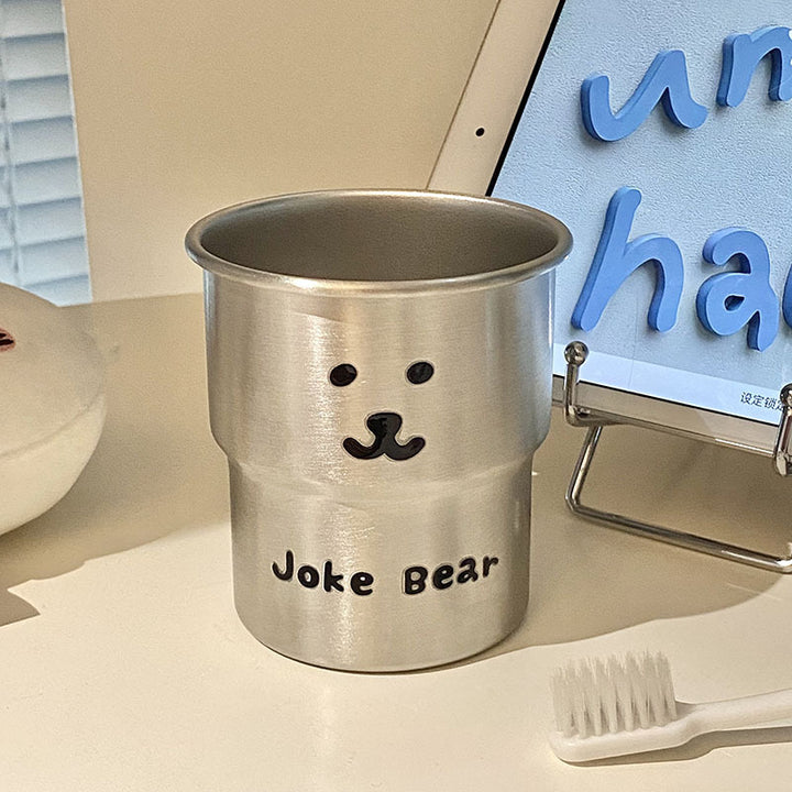 Stainless Steel Drinking Cup with Humorous Bear Motif Kalsten