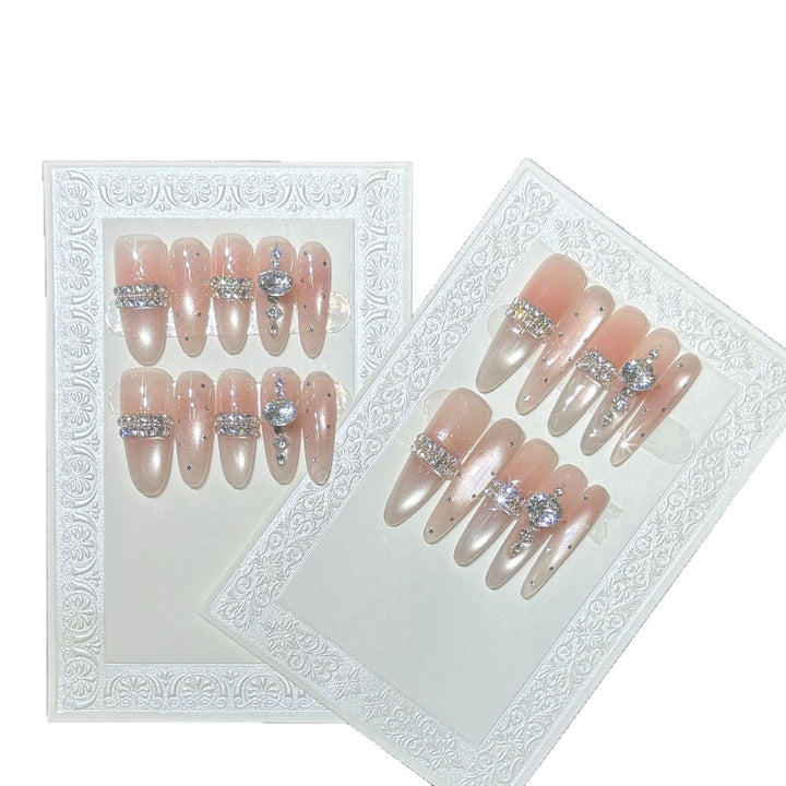 Premium Rhinestone-Embellished Stiletto Press-On Nails Kalsten